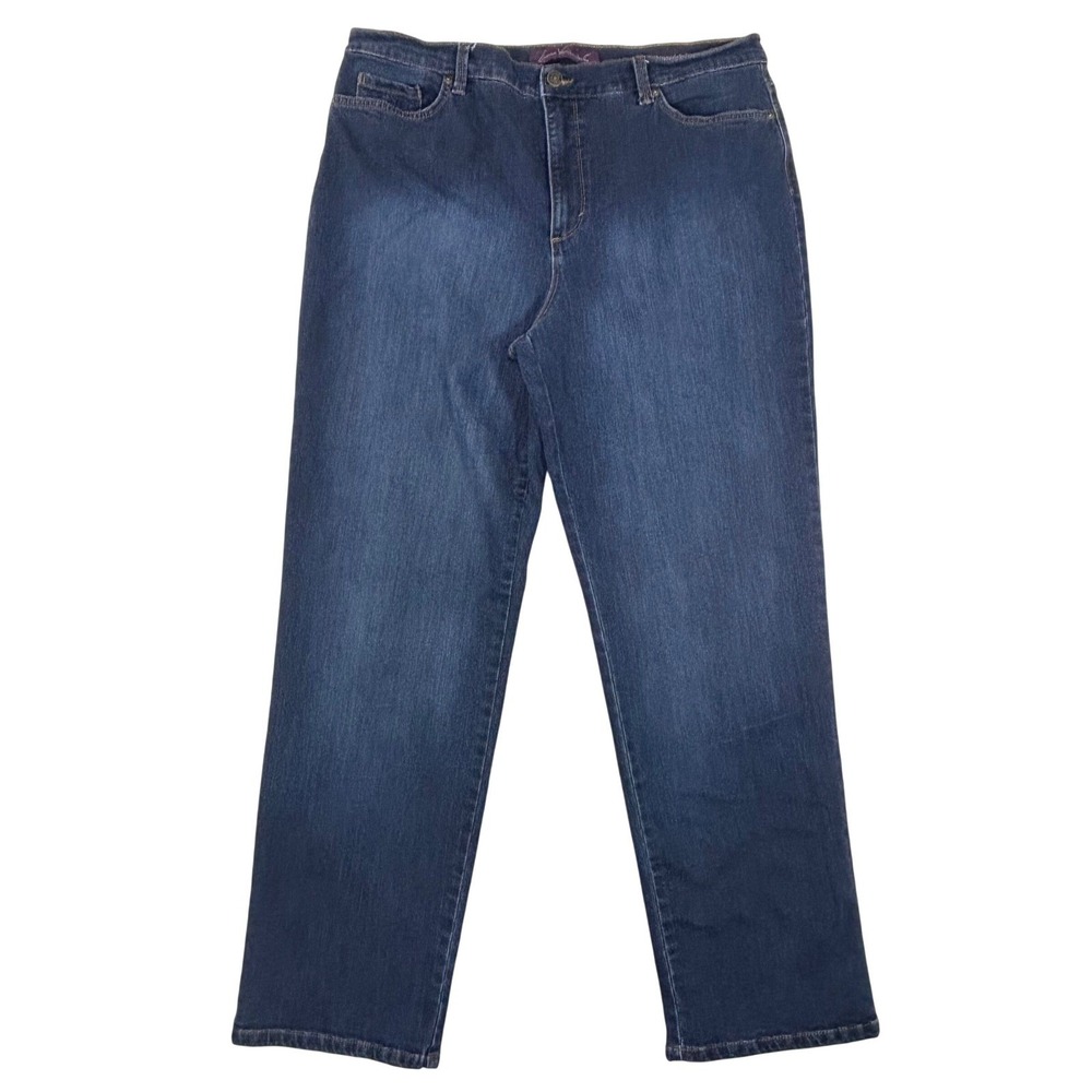 Gloria Vanderbilt Amanda Jeans Women 18 Medium Wash Straight Leg High Rise Denim